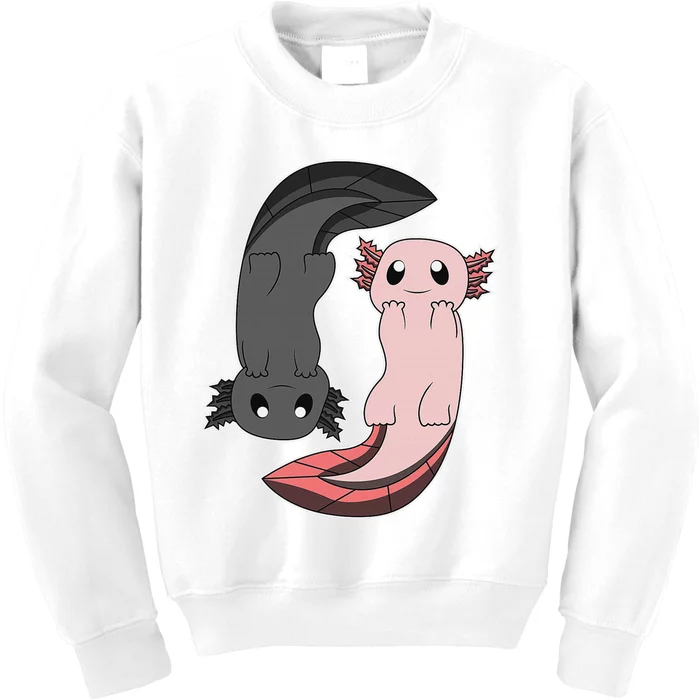 Funny Axolotl  I Yin Yang Reptile Kids Sweatshirt