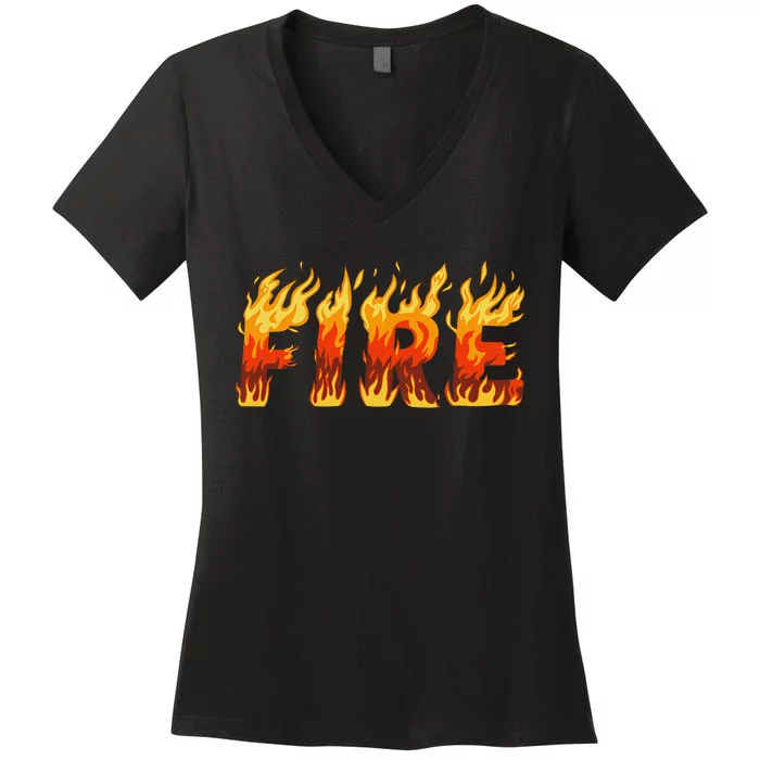 Fire And Ice Last Minute Halloween Matching Couple Costume Gift Women's V-Neck T-Shirt