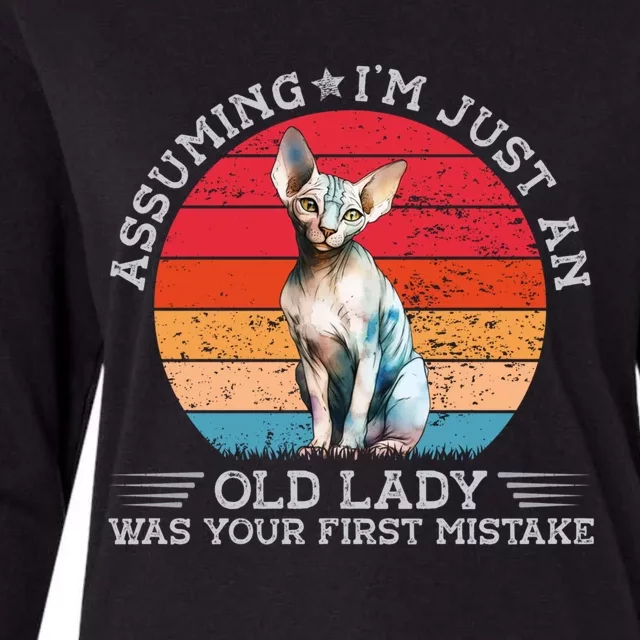 Funny Assuming Im Just An Old Lady Was Your First Mistake Gift Womens Cotton Relaxed Long Sleeve T-Shirt