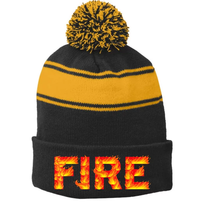 Fire And Ice Last Minute Halloween Matching Couple Costume Stripe Pom Pom Beanie