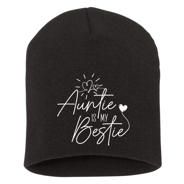 Funny Auntie Is My Bestie Auntie Niece Nephew Short Acrylic Beanie