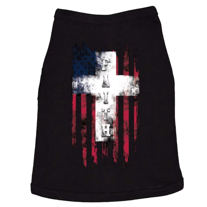 Faith American Flag Cross Doggie Tank