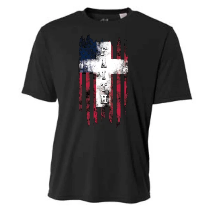 Faith American Flag Cross Cooling Performance Crew T-Shirt