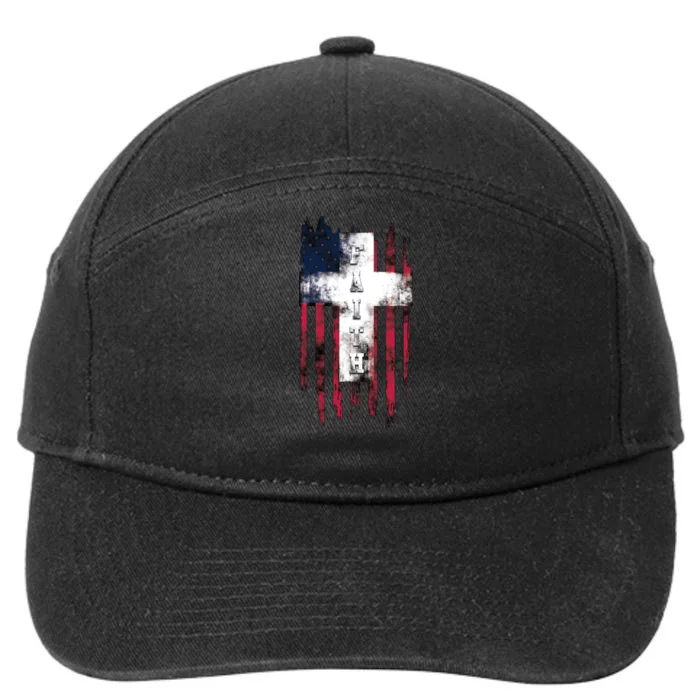 Faith American Flag Cross 7-Panel Snapback Hat