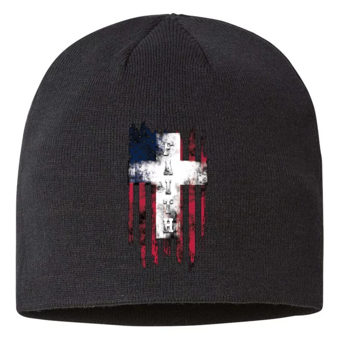 Faith American Flag Cross 8 1/2in Sustainable Knit Beanie