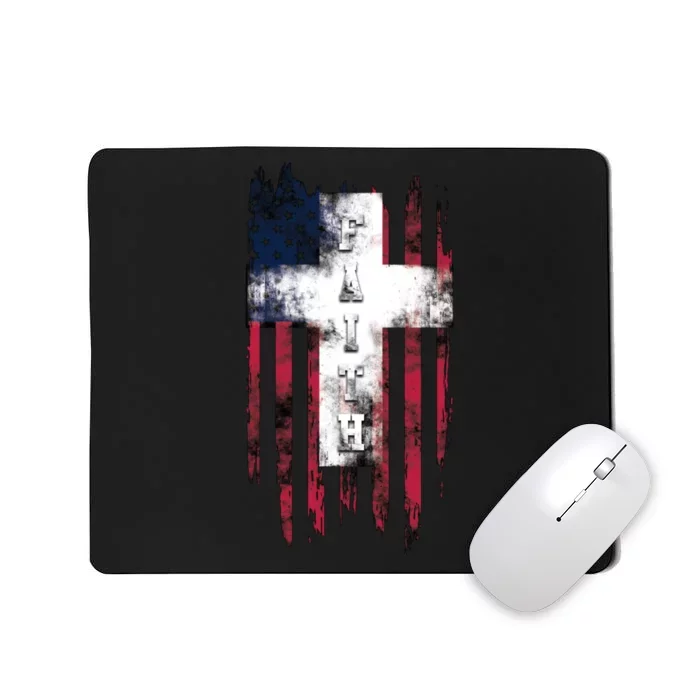 Faith American Flag Cross Mousepad