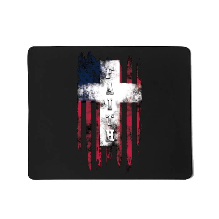 Faith American Flag Cross Mousepad