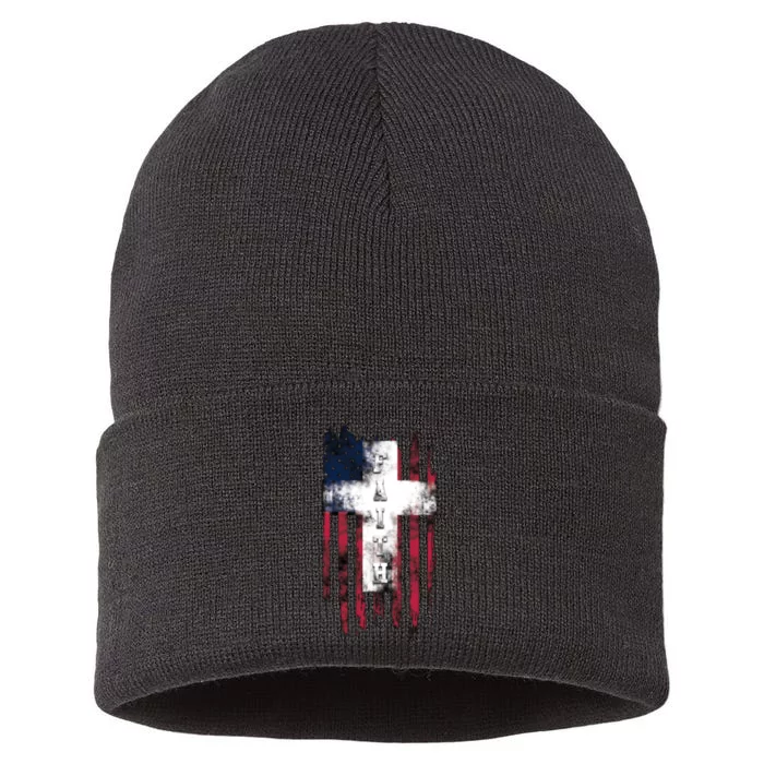 Faith American Flag Cross Sustainable Knit Beanie