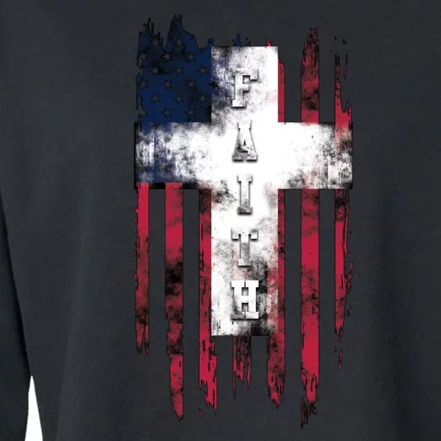 Faith American Flag Cross Cropped Pullover Crew