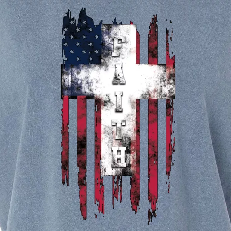 Faith American Flag Cross Garment-Dyed Women's Muscle Tee