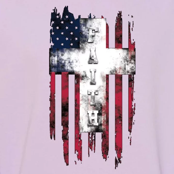 Faith American Flag Cross Garment-Dyed Sweatshirt