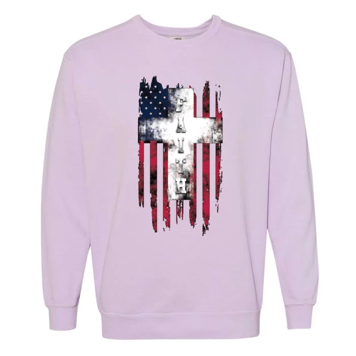 Faith American Flag Cross Garment-Dyed Sweatshirt