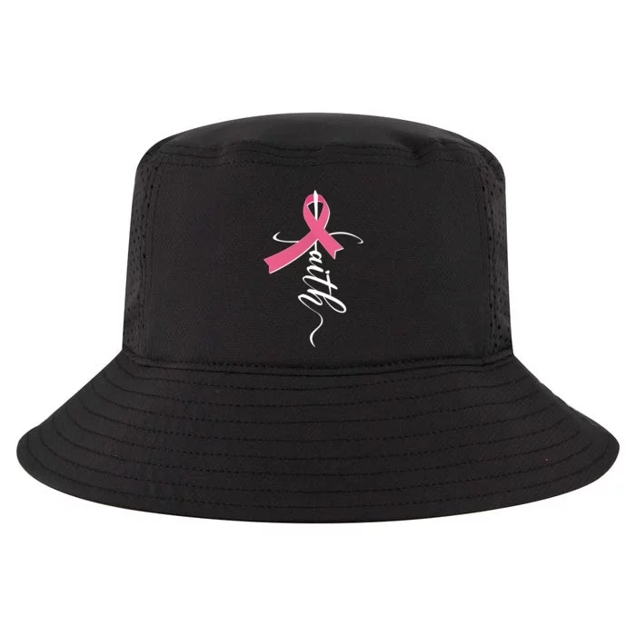 Faith Breast Cancer Awareness Ribbon Cool Comfort Performance Bucket Hat