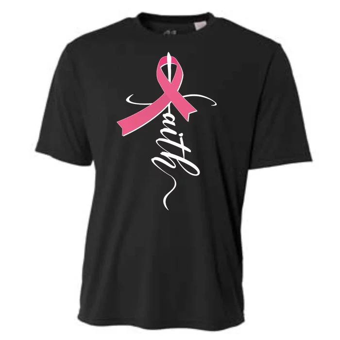 Faith Breast Cancer Awareness Ribbon Cooling Performance Crew T-Shirt