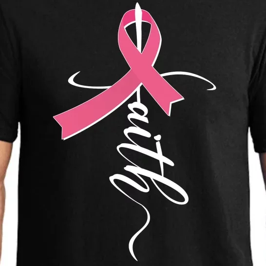 Faith Breast Cancer Awareness Ribbon Pajama Set