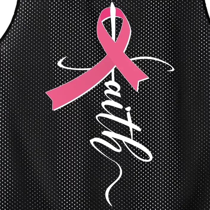 Faith Breast Cancer Awareness Ribbon Mesh Reversible Basketball Jersey Tank