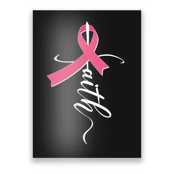  Cinta de concientización sobre el cáncer de mama de fe Póster