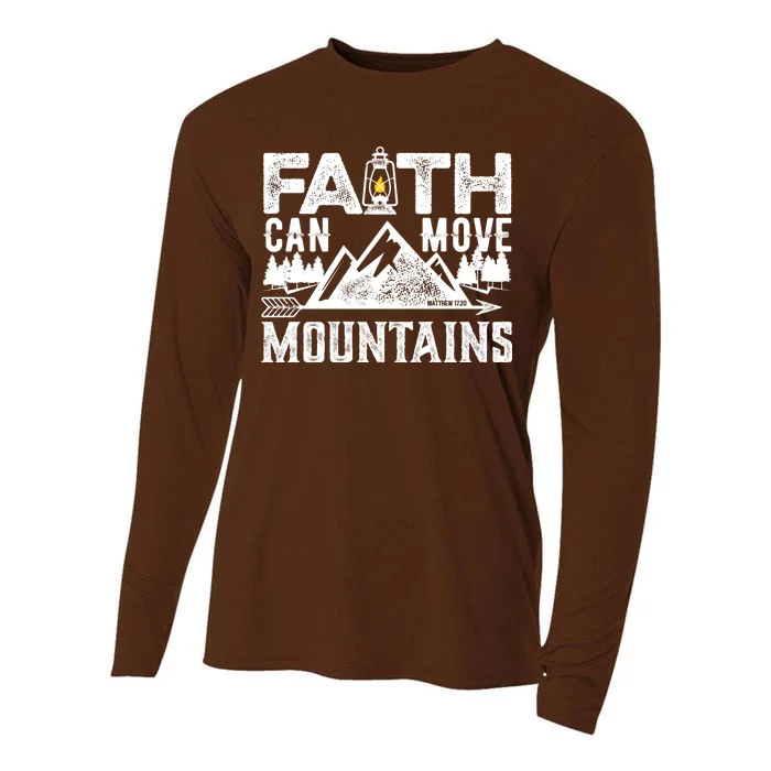 Faith Can Move Mountains - Matthew 17.20 Bible Verse Cooling Performance Long Sleeve Crew