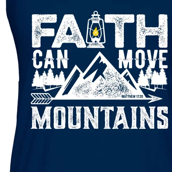 Faith Can Move Mountains - Matthew 17.20 Bible Verse Ladies Essential Flowy Tank