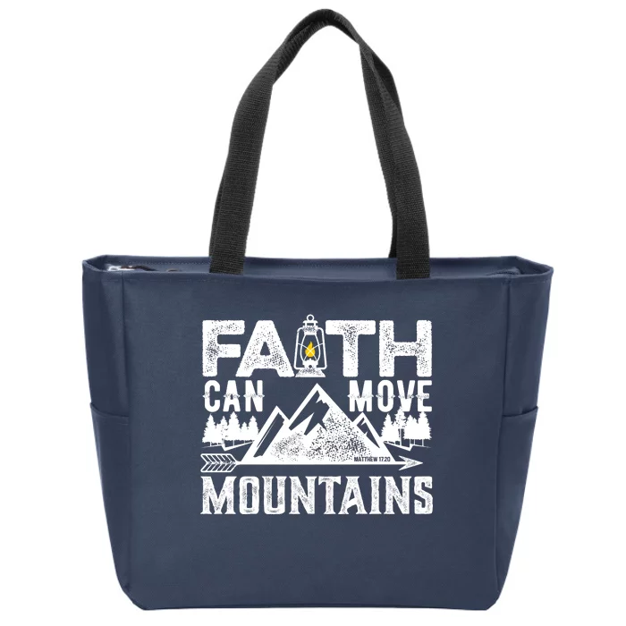 Faith Can Move Mountains - Matthew 17.20 Bible Verse Zip Tote Bag