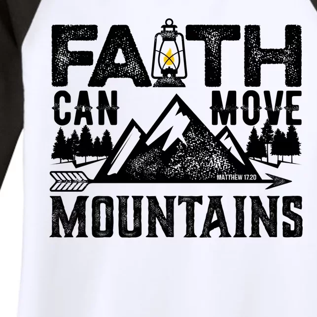 Faith Can Move Mountains - Matthew 17.20 Bible Verse Women's Tri-Blend 3/4-Sleeve Raglan Shirt