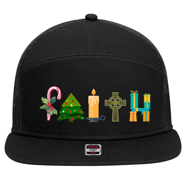 FAITH Christmas Spirit 7 Panel Mesh Trucker Snapback Hat