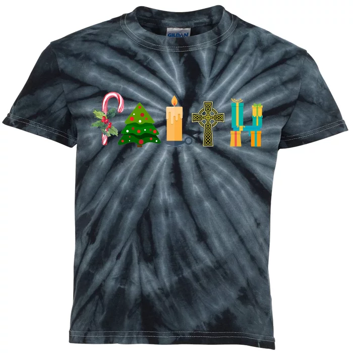 FAITH Christmas Spirit Kids Tie-Dye T-Shirt