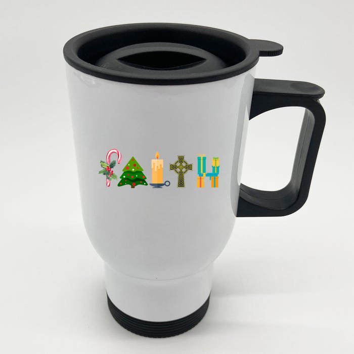 FAITH Christmas Spirit Front & Back Stainless Steel Travel Mug