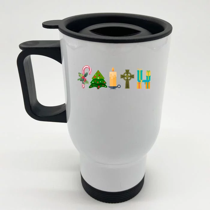 FAITH Christmas Spirit Front & Back Stainless Steel Travel Mug