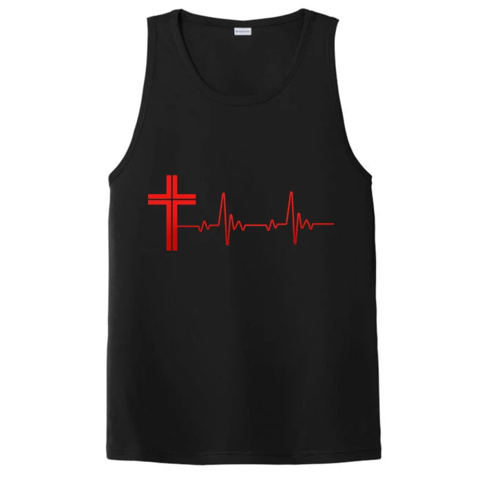 Faith Cross Heartbeat Pulse Performance Tank