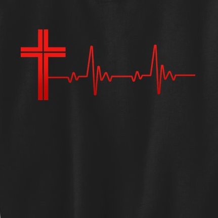 Faith Cross Heartbeat Pulse Kids Sweatshirt