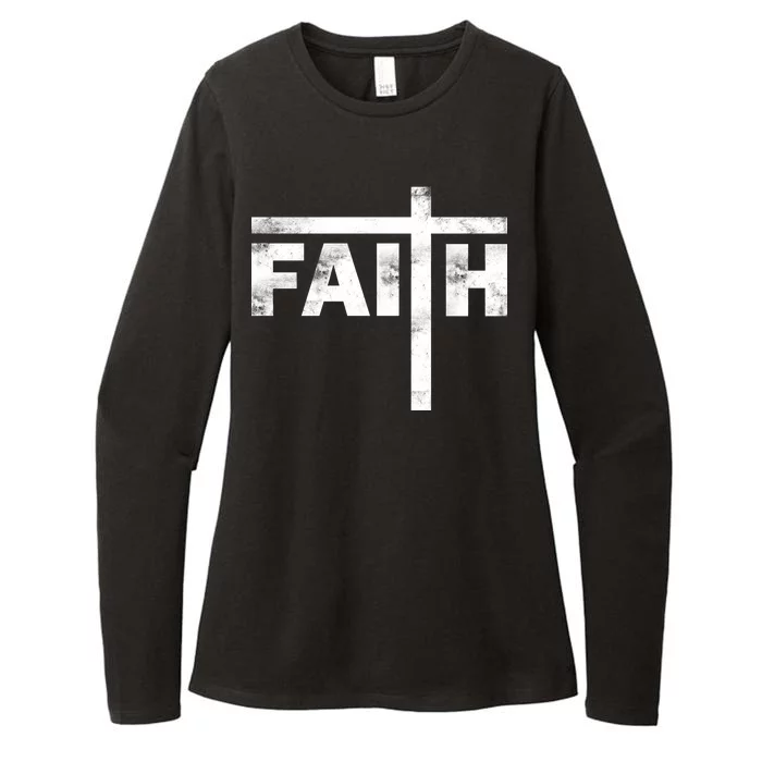 Faith Cross Logo Womens CVC Long Sleeve Shirt