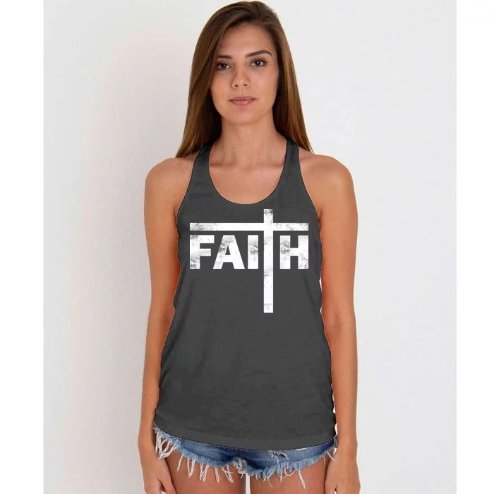 Faith Cross Logo Women's Knotted Racerback Tank