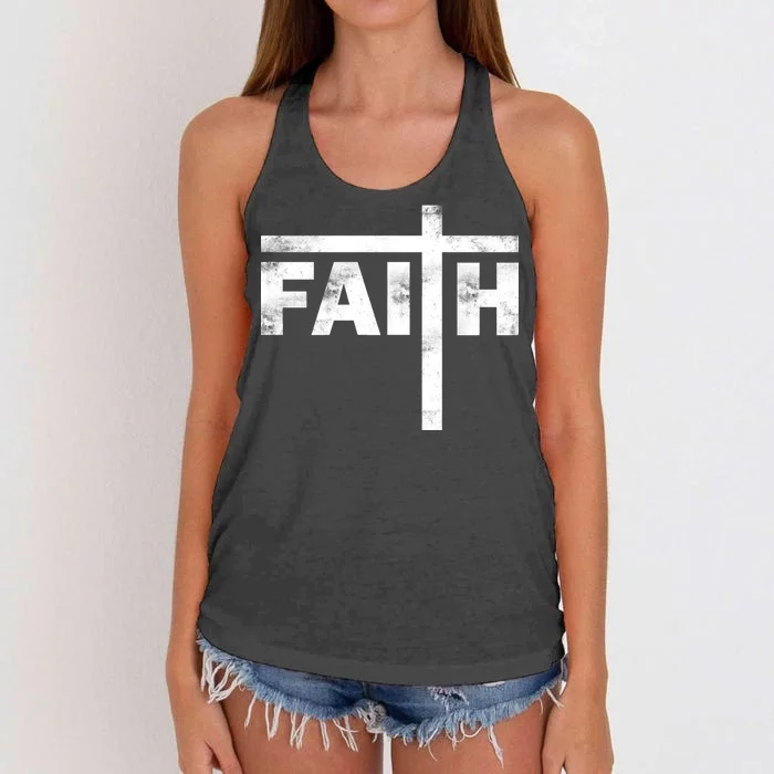 Faith Cross Logo Women's Knotted Racerback Tank