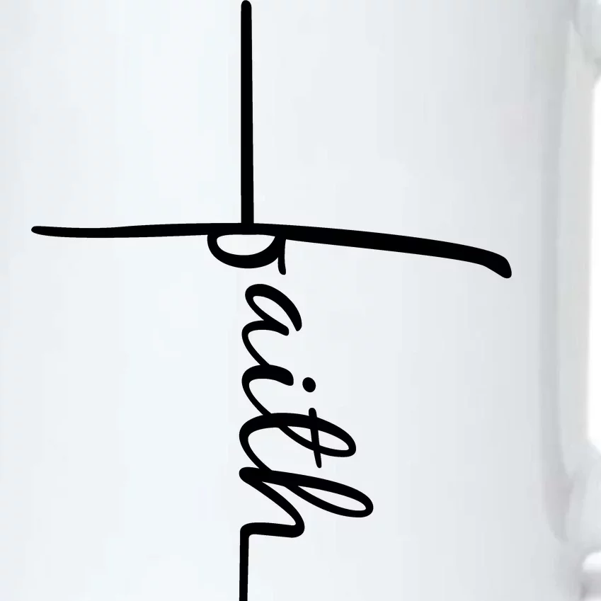 Faith Cross Symbol Black Color Changing Mug