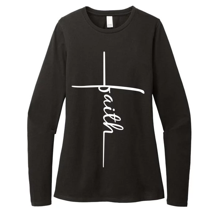 Faith Cross Symbol Womens CVC Long Sleeve Shirt