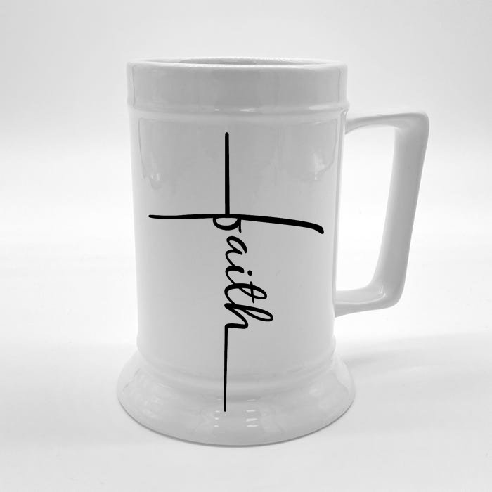 Faith Cross Symbol Front & Back Beer Stein