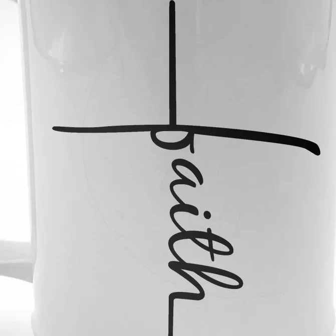 Faith Cross Symbol Front & Back Beer Stein