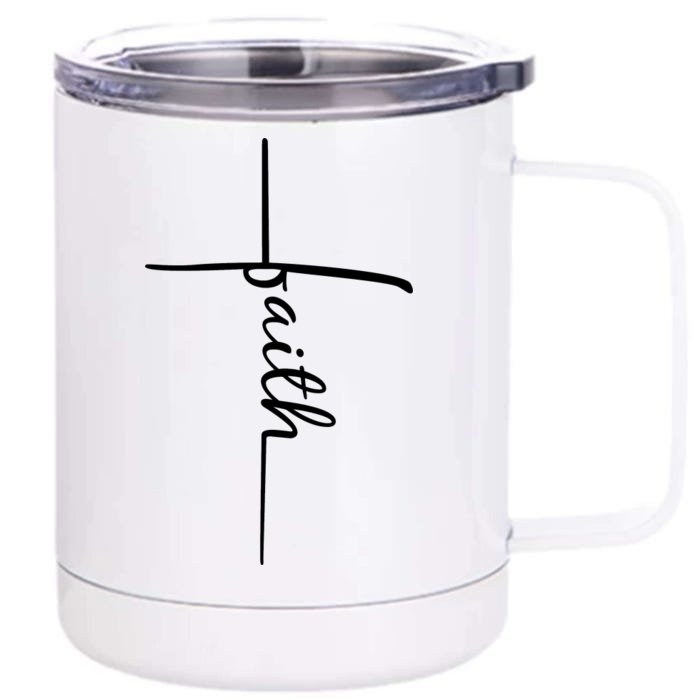 Faith Cross Symbol Front & Back 12oz Stainless Steel Tumbler Cup