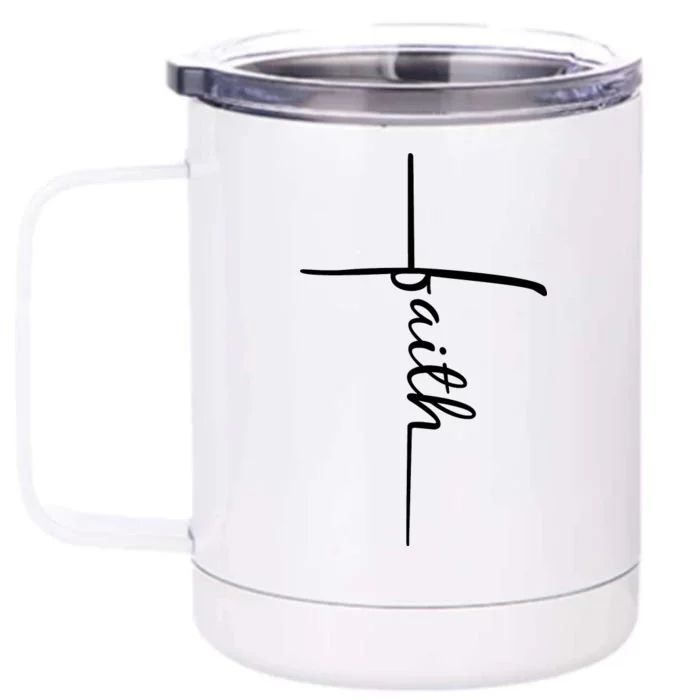 Faith Cross Symbol Front & Back 12oz Stainless Steel Tumbler Cup