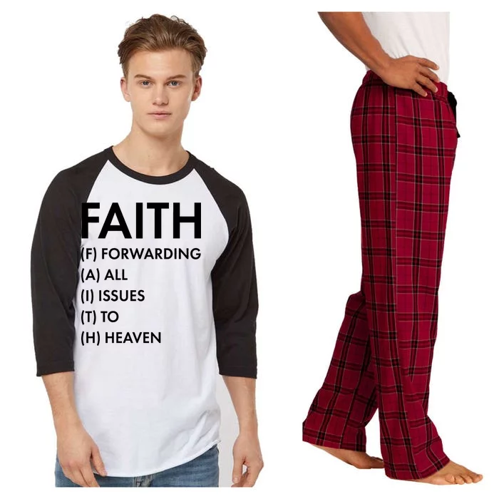 Faith Forwarding All Issues To Heaven Raglan Sleeve Pajama Set