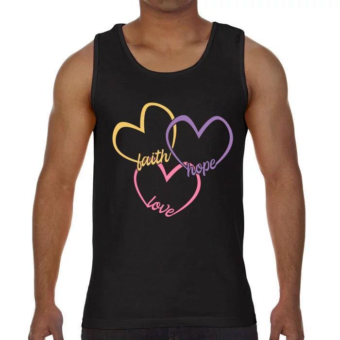 Faith Hope & Love Hearts Comfort Colors® Tank Top