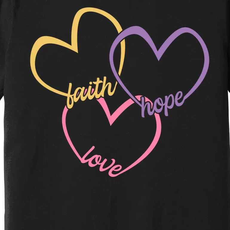 Faith Hope & Love Hearts Premium T-Shirt