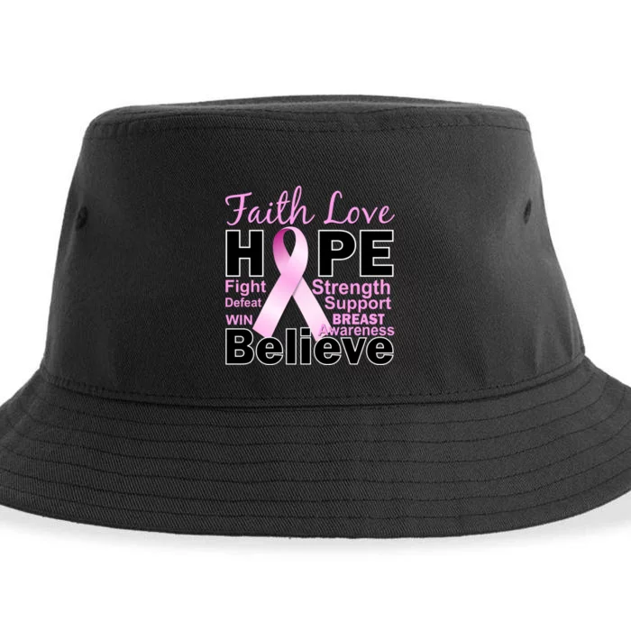 Faith Hope Breast Cancer Awareness Sustainable Bucket Hat