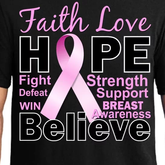 Faith Hope Breast Cancer Awareness Pajama Set