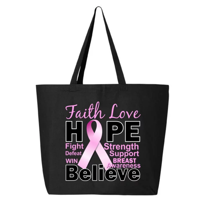 Faith Hope Breast Cancer Awareness 25L Jumbo Tote