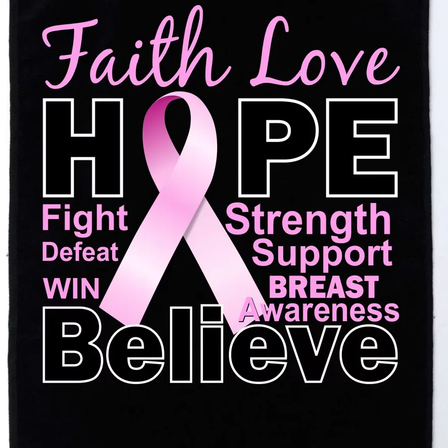 Faith Hope Breast Cancer Awareness Platinum Collection Golf Towel