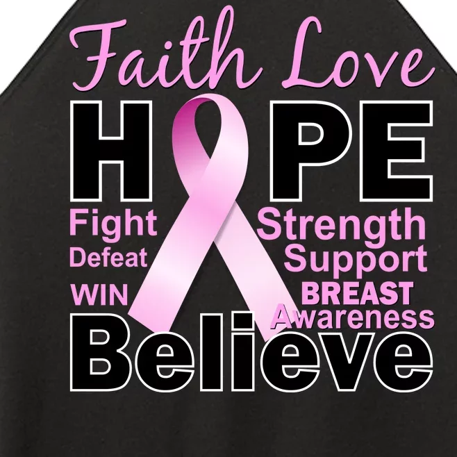 Faith Hope Breast Cancer Awareness Women’s Perfect Tri Rocker Tank