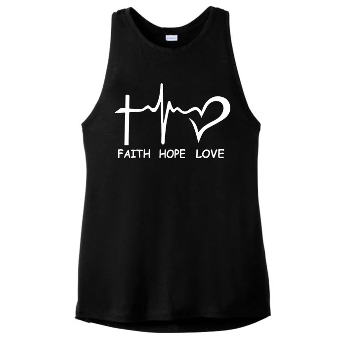 Faith Hope Love Ladies Tri-Blend Wicking Tank