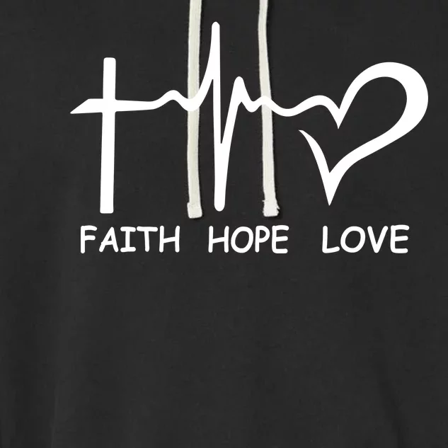 Faith Hope Love Garment-Dyed Fleece Hoodie